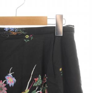 KEITA MARUYAMA 24SS Paradise print スカート フレア ロング 総柄 アニマル 花柄 1 ブラック