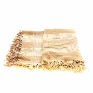 GUCCI GG柄 ストール フリンジ コットン シルク混 絹 ベージュ