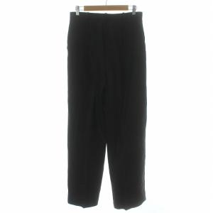 Max Mara スラックスパンツ ストレート センタープレス 42 L 黒 ブラック