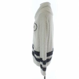 gelato pique ジェラートサガラショールカーディガン ルームウェア ロゴワッペン ショールカラー ボーダー F 白 ホワイト 紺 ネイビー