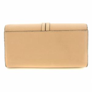 Chloe フラップ付きグレインレザー製Alphabetウォレット 長財布 ロング 装飾 ピンクベージュ CHC21WP715F57083