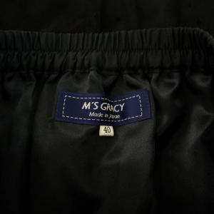 M'S GRACY 21SS ドット柄チュールスカート ひざ丈 フレア ギャザー イージー 40 L 黒 ブラック
