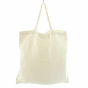 R＆D.M.Co- トートバッグ 麻 リネン ロゴ刺繍 白 ホワイト 赤 レッド