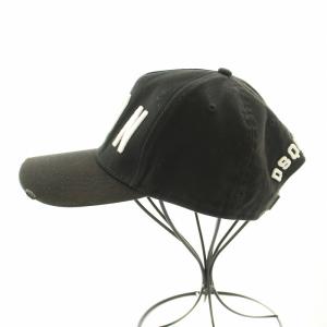 DSQUARED2 Be Icon Baseball Cap ビーアイコンベースボールキャップ 野球帽 帽子 ダメージ加工 ロゴ 刺繍 黒 ブラック