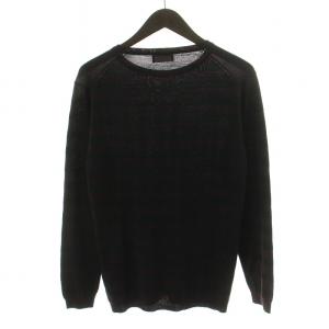 MARGARET HOWELL JOHN SMEDLEY ジョンスメドレー ニット カットソー 長袖 ボーダー柄 ウール M グレー 赤 レッド 579-5260000