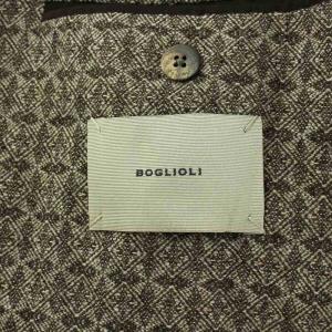 BOGLIOLI DOVER テーラードジャケット シングル 総柄 ウール 46 M 茶 ブラウン
