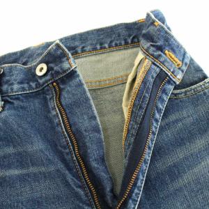 nagonstans 19SS デニムパンツ ジーンズ ジップフライ ハイウエスト ダメージ加工 34 XS インディゴ