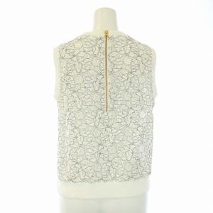 OBLI レースセットアップ トップス ニット セーター ノースリーブ スカート フレア ロング F S 白 ホワイト