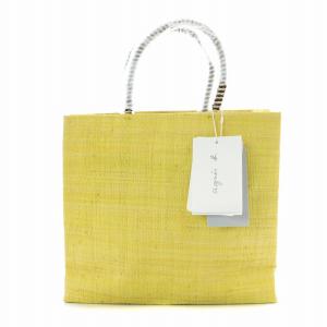agnes b. 23SS IENA イエナ別注 マダガスカル トートバッグ ハンド ポーチ付き ラフィア タグ付き 黄色 イエロー マスタード