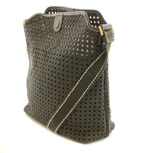 CHARLES & KEITH CHARLES&KEITH チャールズ&キース Cecily セシリー ウーブン ラージ ショルダーバッグ レザー メッシュ 茶 ブラウン CK2-20840470