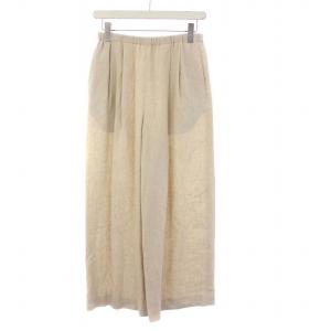 リネンライク ワイドパンツ イージー ハイウエスト 36 S ベージュ 300CS631-1830