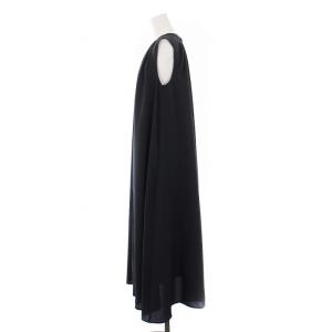ENFOLD 300FA233-0440 22AW PEライトジョーゼット ギャザーセミフレアDRESS グレー