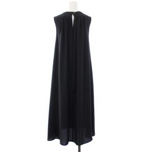 ENFOLD 300FA233-0440 22AW PEライトジョーゼット ギャザーセミフレアDRESS グレー