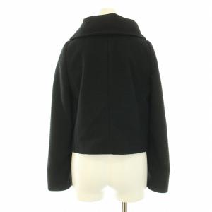 TO BE CHIC ノーカラージャケット ビックカラー アウター ショート丈 40 M 黒 ブラック