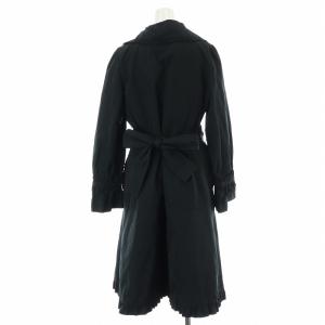 TO BE CHIC トレンチコート フリル ウエストリボン ライナー付き ロング 40 L 黒 ブラック