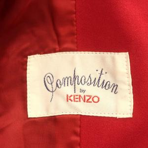 KENZO composition by kenzo テーラードジャケット 刺繍 38 M 赤 レッド