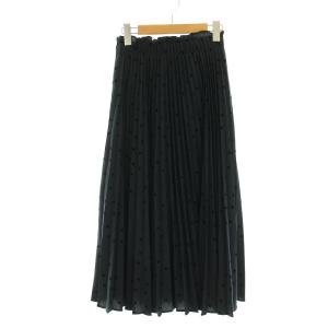 IENA 22AW ランダムドットプリーツスカート ロング 36 S 紺 ネイビー