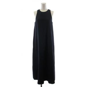 EVERYDAY I LIKE 23SS Minimal Satin Dress ワンピース マキシ ロング ノースリーブ サテン 38 M 紺 ネイビー