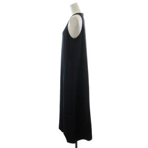 EVERYDAY I LIKE 23SS Minimal Satin Dress ワンピース マキシ ロング ノースリーブ サテン 38 M 紺 ネイビー