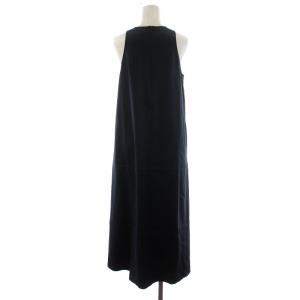 EVERYDAY I LIKE 23SS Minimal Satin Dress ワンピース マキシ ロング ノースリーブ サテン 38 M 紺 ネイビー