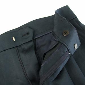 EVERYDAY I LIKE 23SS ミニマルサテン Minimal Satin パンツ ワイドパンツ ジップフライ 36 S 紺 ネイビー