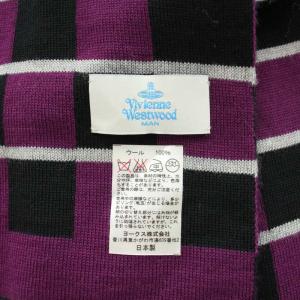VIVIENNE WESTWOOD MAN マフラー オーブ 星柄 チェック柄 ウール 黒 ブラック 紫 パープル