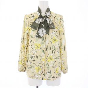 GRACE CONTINENTAL 21SS フラワープリントプリーツスカート ブラウス セットアップ 上下 36 S ベージュ