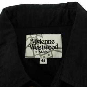 VIVIENNE WESTWOOD MAN オーブ シャツ 半袖 刺繍 コットン 44 S グレー 黒 ブラック 白 ホワイト