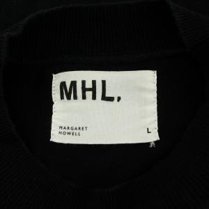 MHL. 22SS スタンドネック ハイゲージ ニット セーター 長袖 コットン L 黒 ブラック