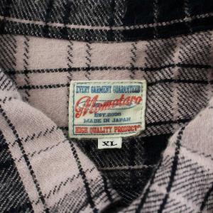 桃太郎ジーンズ MOMOTARO JEANS ネルシャツ 長袖 チェック柄 コットン XL ピンク 紺 ネイビー