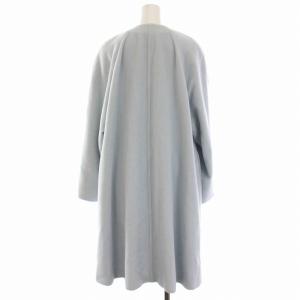 AGNONA DAINAWOOL ノーカラーコート ロング ウール アンゴラ アウター 42 L 水色 ライトブルー