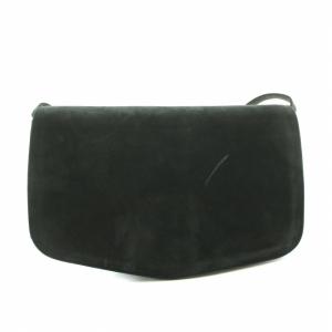 GIORGIO ARMANI ショルダーバッグ スエード 黒 ブラック