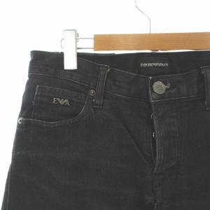 EMPORIO ARMANI デニムパンツ ジーンズ ボタンフライ USED加工 29 黒 ブラック