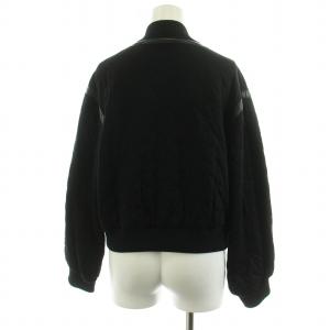 GRACE CONTINENTAL 21AW ブルゾン ジャンパー 星柄ステッチ フェイクレザー切替 36 S 黒 ブラック 01180