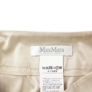 Max Mara テーパードパンツ ワイド ギャザー 絹 シルク100％ 46 XL ベージュ