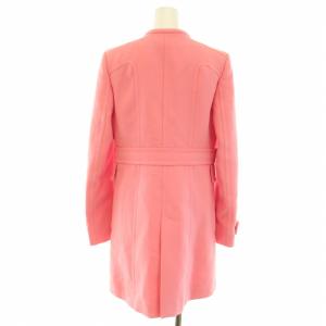 Emilio Pucci ノーカラーコート ロング アウター 40 S ピンク