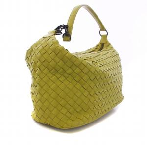BOTTEGA VENETA イントレチャート ワンショルダーバッグ ハンドバッグ レザー ライトグリーン
