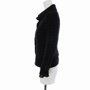 EPOCA セットアップ ジャケット スカート ひざ丈 台形 総柄 レース 羊毛 黒 ブラック 40 M