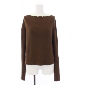 Deuxieme Classe 24SS off shoulder プルオーバー ニット セーター 長袖 茶 ブラウン /KH