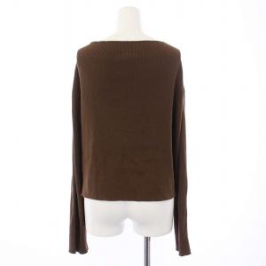 Deuxieme Classe 24SS off shoulder プルオーバー ニット セーター 長袖 茶 ブラウン /KH