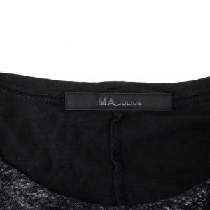 MA_JULIUS 15SS 転写デフォームドプリントカットソー Tシャツ 半袖 ドルマンスリーブ 2 M 黒 ブラック 500CUM23