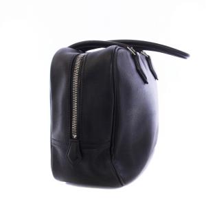 HERMES 2008年製 プリュム28 ハンドバッグ ボストンバッグ レザー ブラック L刻印