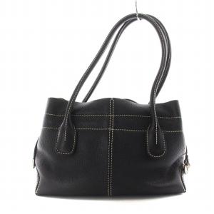 TOD'S ニューD ハンドバッグ レザー 黒 ブラック