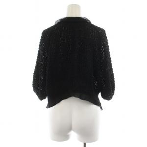 sacai 初期 ニットボレロ カーディガン シルク 2 L 黒 ブラック