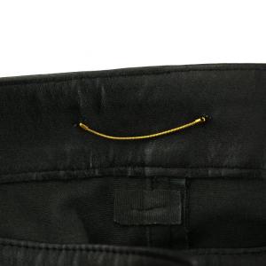 Deuxieme Classe シープストレッチレザーパンツ クロップド丈 ジッパーフライ S 黒 ブラック 16030500417010