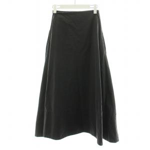 MADISONBLUE BACK SATIN MAXI FLARE SKIRT フレアスカート ロング丈 コットン XS チャコールグレー