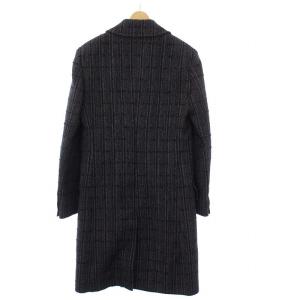 SAINT LAURENT PARIS 2019年製 ツイード ダブル チェスターコート 44 ブラック