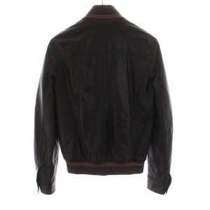 ETRO レザージャケット 裏地チェック ラムレザー XS  ブラウン