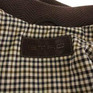 ETRO レザージャケット 裏地チェック ラムレザー XS  ブラウン