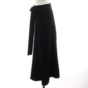 TOMORROWLAND collection 22AW リングニット アシンメトリーフレアスカート ミモレ ロング ウール 36 S 紺 ネイビー 14-05-24-05204